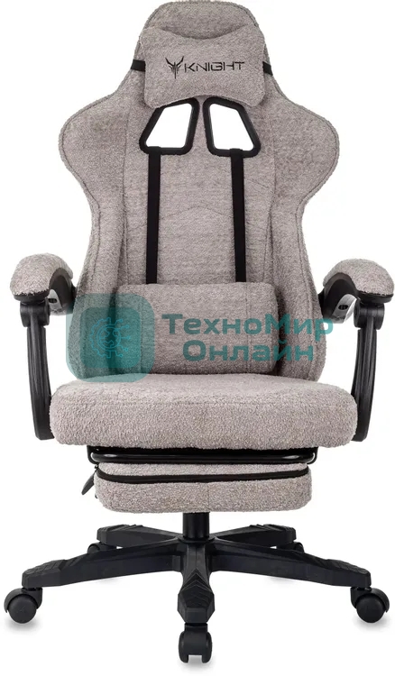 Кресло Knight Lord/F Camby 20 коричневый/бежевый, ткань, подголовник, подставка для ног