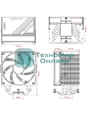 Устройство охлаждения(кулер) ID-Cooling Frozn A610 ARGb белый 120мм алюминий+медь 2000rpm 30db 4-pin 250W 155мм