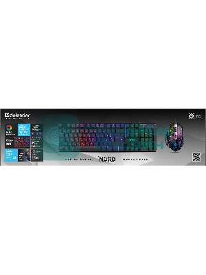 Комплект клавиатура+мышь Defender Nord GS-959 проводной, USB, 2400 DPI, чёрный