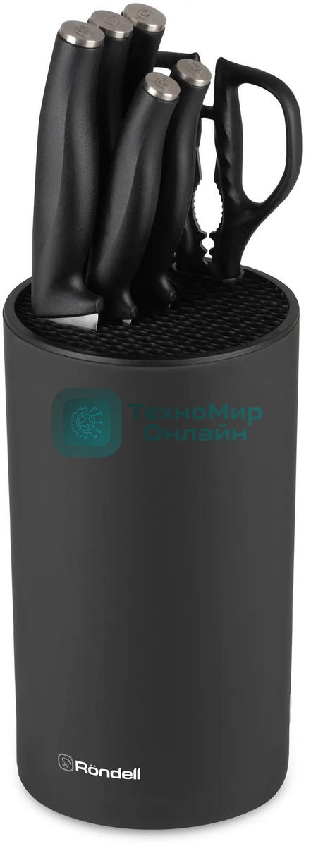 Набор кухонных ножей Rondell Florett RD-1582, черный