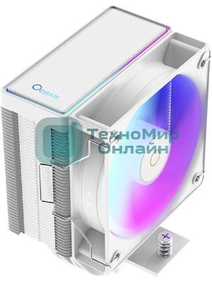 Кулер для процессора Ocypus Gaммa A40 WH ARGB Digital, 100мм ARGB FAN, Top Display Panel, 4 HEAT PIPES, 4-PIN PWM, 600-2400 RPM, 29.5DBA, HYDRO BEARING, LGA115X/1200/1700/18XX, AM4/AM5