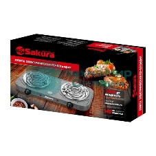 Плитка электрическая Sakura ПЭ-03 2000 Вт, 140/140мм 2 конф/спир графит