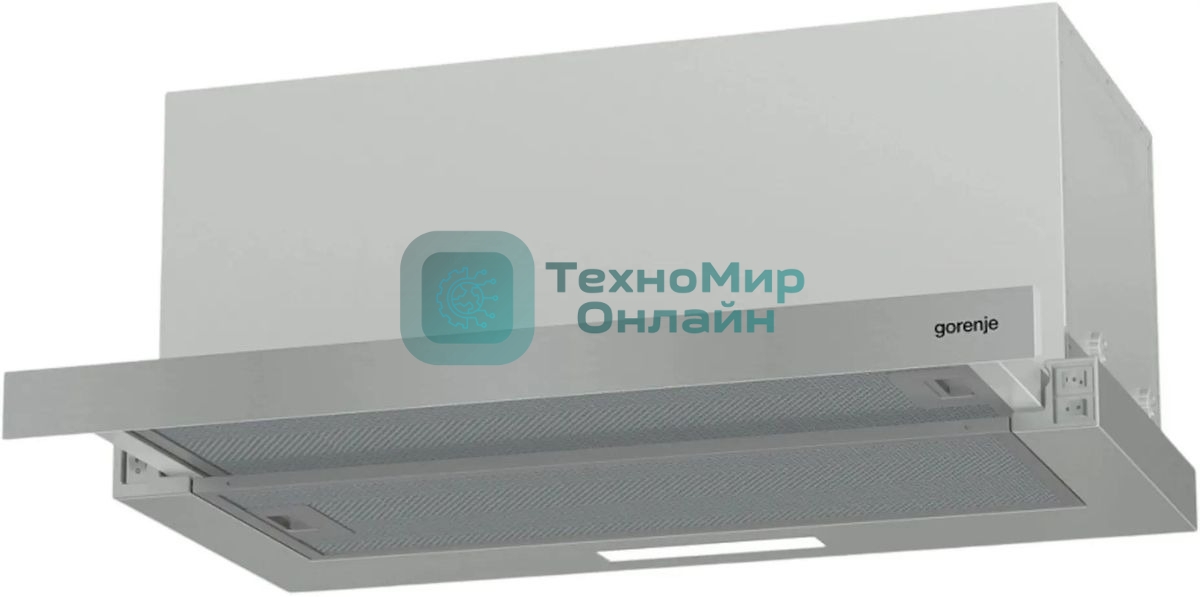 Вытяжка встраиваемая Gorenje TH60E5X черный управление: кнопочное (1 мотор)