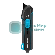 Нож-скребок выдвижной Gross 78890, 19 мм, сменное лезвие, SK2, 5 запас. лезвий, алюмин. корпус