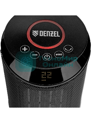 Тепловентилятор керамический Denzel DTFC-2000X, 1000/2000 Вт, 20 м2, 3 режима, пульт, Wi-Fi, термостат