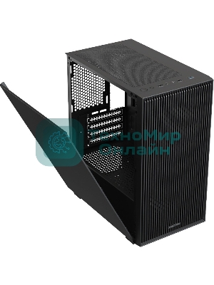 Компьютерный корпус XASTRA A307M 2BK SI Black mATX/Mesh/Metal left panel/2x120мм PWM FC black fans/A307M-2FC12BK-SI