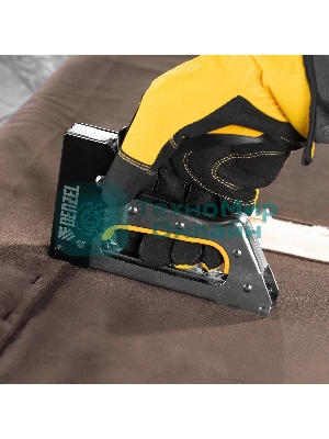 Степлер металлический Denzel скобы в комплекте, 2К рукоятка, тип 53, 6-10 мм