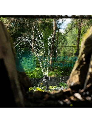 Насос фонтанный Denzel FNP110-34, 112 Вт, подъем 3,4 м, 3400 л/ч, колокольчик/каскад/гейзер