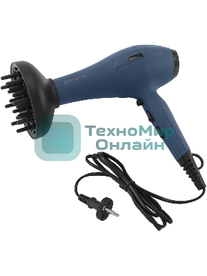 Фен Polaris PHD 2600ACi Salon Hair синий, 2600 Вт, ионизация