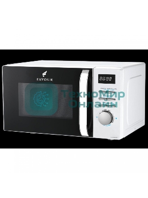 Микроволновая печь FAVOUR FV RTD 700 20W белый, 20 л, 700 Вт, переключатели - кнопки, поворотные переключатели