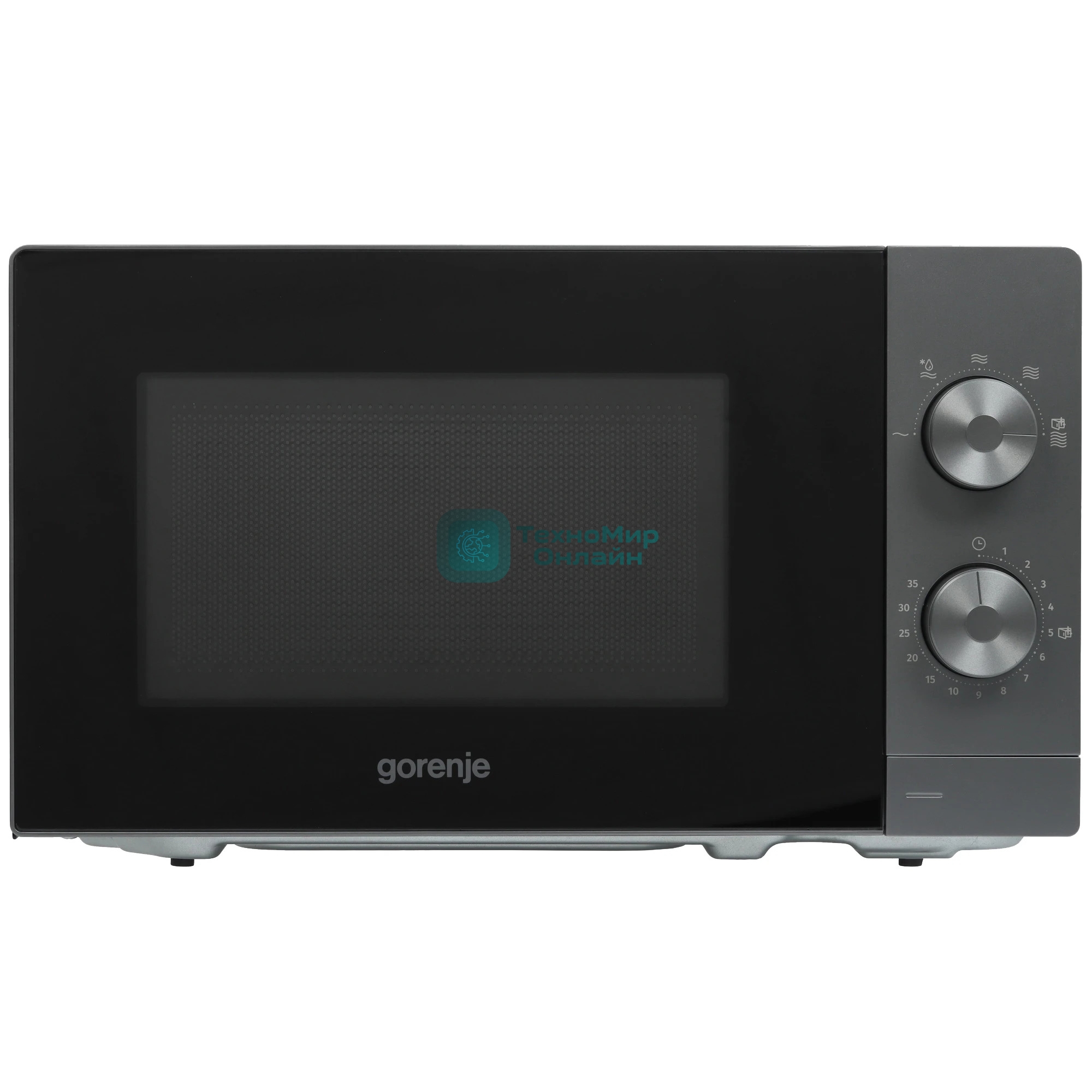 Микроволновая печь Gorenje MO20E1T4 серый/черный, 20 л, 700 Вт, переключатели - поворотный механизм