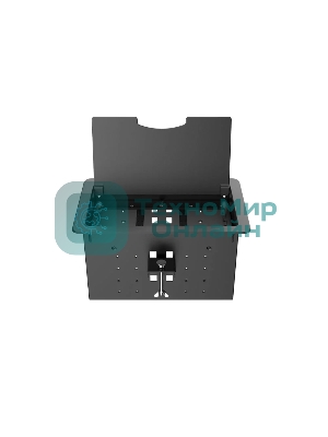 Прямоугольный металлический корпус Wize Pro WRTS-12BOX-B для модульной системы врезного лючка в стол с откидывающейся крышкой, до12 модулей-вставок, беспроводная зарядка 10Вт для моб.устройств на крышке, преустановленная рамка,черный