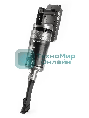 Пылесос вертикальный Coolfort CF-3000 серый, питание от аккумулятора, 135 Вт, уборка сухая, пылесборник 0.5 л, работа от АКБ max 35 мин.