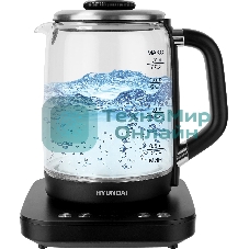 Чайник электрический Hyundai HYK-G5506 1.7 л, 2200 Вт, черный/серебристый
