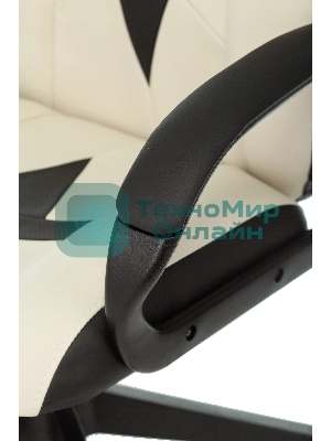 Кресло Бюрократ Zombie 8 белый/черный, экокожа, 120 кг, механизм качания