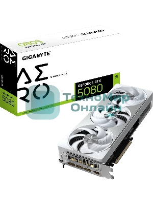 Видеокарта Gigabyte PCI-E 5.0 GV-N5080AERO OC-16GD 1.0 NVIDIA GeForce RTX 5080 16Gb 256bit GDDR7 2730/30000 HDMIx1 DPx3 HDCP Ret