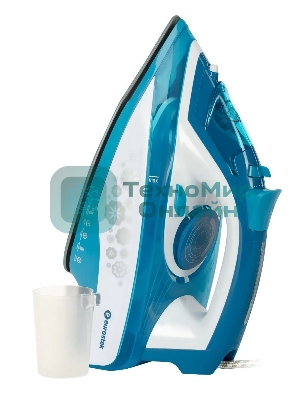 Утюг Eurostek EEI-2600 синий/белый, 2600 Вт, 45 г/мин, 140 г/мин, 350 мл