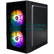 Компьютерный корпус 1STPLAYER FIREBASE X1 черный mATX 3x120мм LED fans X1-BK-3F1