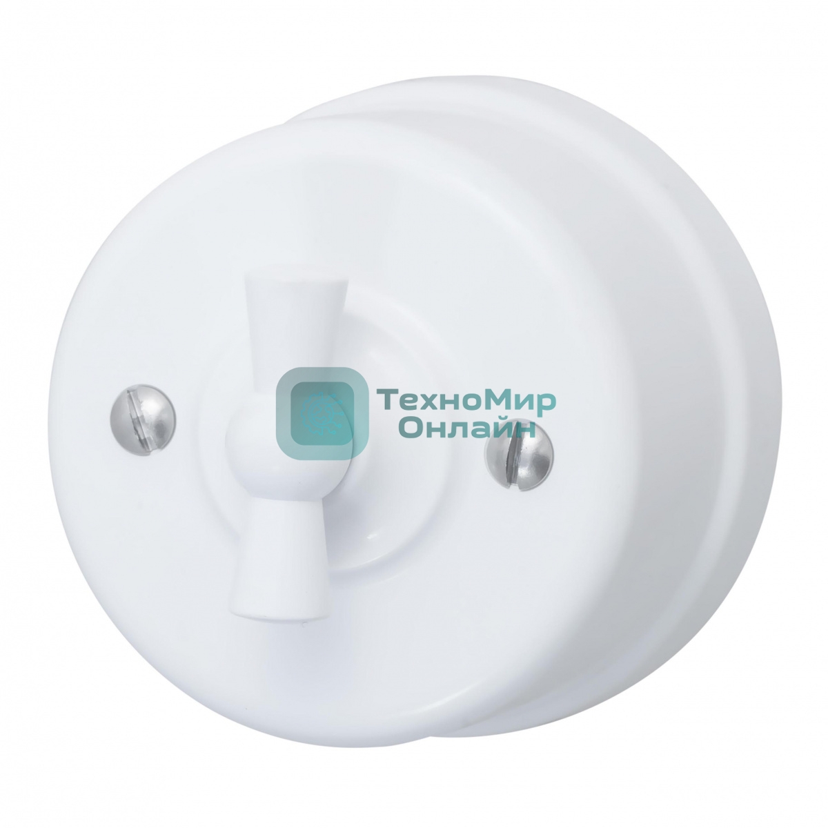 Выключатель поворотный Bironi B1-202-21 2-кл. ОП Лизетта 10А IP20 ретро 4 полож. ABS-пластик белый