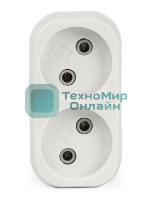 Плоский разветвитель Smartbuy (SBE-10-A02-2) 2 гнезда без заземления плоский 10А 250B