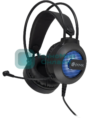 Гарнитура проводная с микрофоном Оклик HS-L300G Black черный 2.2м мониторные USB оголовье (1796949)