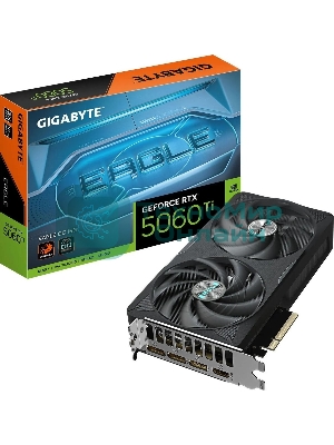 Видеокарта Gigabyte GeForce RTX 5060 Ti Eagle OC, NVIDIA RTX 5060 Ti, 16 ГБ GDDR7, 128 бит, PCI-e 5.0, 1xHDMI, 3xDP, 2617 МГц