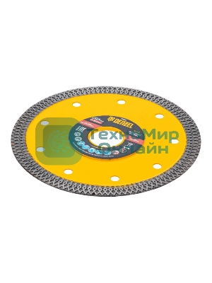 Диск алмазный отрезной Denzel 125 х 22,2мм, сплошной, супертонкий, горячий пресс, сухой/мокрый рез