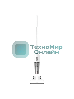 Пылесос вертикальный проводной SUPRA VCS-1044 белый, питание от сети, 650 Вт, уборка сухая, пылесборник 1 л