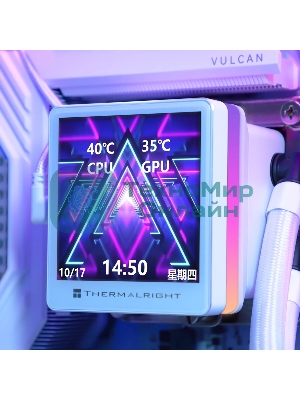 Водяное охлаждение для процессора Thermalright Grand Vision 360 (360mm, LED, White, ARGB/Fans: 3x120mm, 80.45CFM, 29.4dBA, 2150RPM/Pump height 72.5mm, 6400RPM, Rad thickness 27mm/S: 1700, 1200, 1851, 115X, 2011, 2066, AM5, AM4)