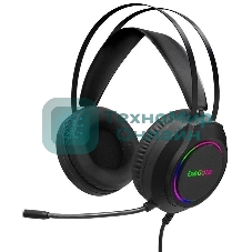 Гарнитура Exegate Cosmos HS-702GL чёрный, проводная, USB, виртуальный звук 7.1, подсветка