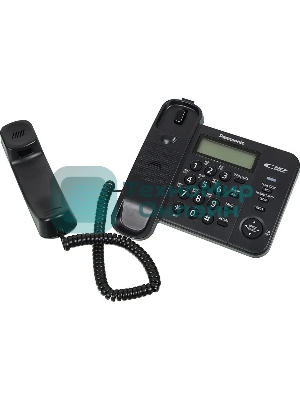 Телефон проводной Panasonic KX-TS2356RUB черный АОН,Caller ID,ЖКД,блокировка набора,выключение микрофона