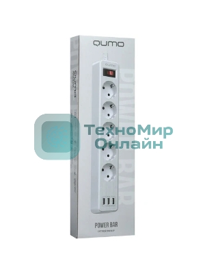 Сетевой фильтр QUMO Power Bar 5SP4U (P-0005), белый