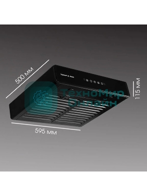 Вытяжка встраиваемая Zigmund & Shtain K 009.4 B черный, 60 см, 750 куб. м/ч, 50 дБ