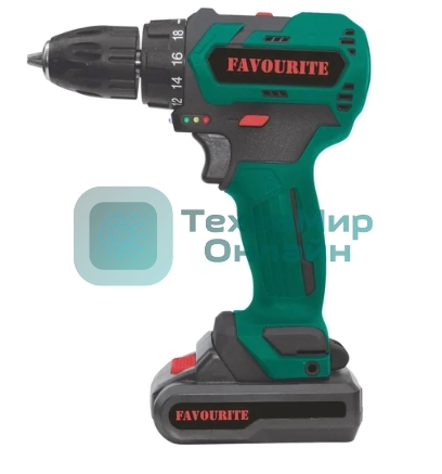 Дрель-шуруповерт FAVOURITE DC 14NB, 12 В, 2 Ач, 22 Нм, бесщеточный
