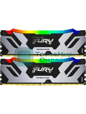 Оперативная память Kingston Fury Renegade, DDR5, 96Gb (2x48GB), 6000MHz, CL32, DIMM, с радиаторами, cеребристый/черный