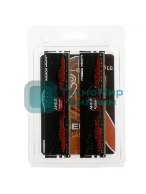 Оперативная память AMD Radeon R9, DDR4, 16GB (2x8GB), 3200MHz, CL16, DIMM, с радиатором, черный