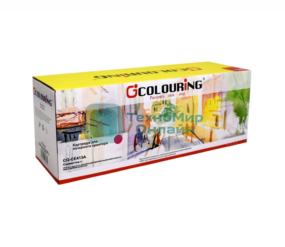 Картридж лазерный Colouring CG-CE413A (№305A) Magenta (2600 стр.) для HP Color LJ Pro M351/Pro MFP M475dn/M451dn/M451nw