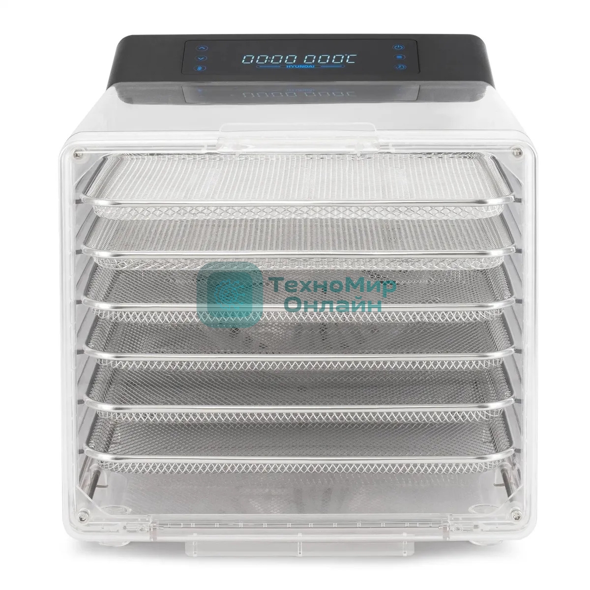 Сушка для фруктов и овощей Hyundai HYFD-8800 12под. 600 Вт, черный