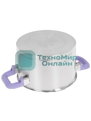 Кастрюля Lara LR02-253 Лаванда 3,8 л, 20 см, с крышкой, нержавеющая сталь