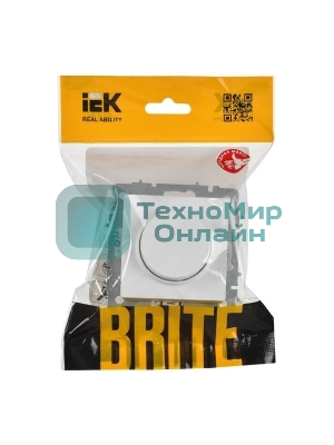 Светорегулятор IEK BR-D20-0600-K91 поворотно-нажимной СП BRITE СС10-1-0-БрАБ 600 Вт механизм арктич. бел.