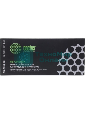 Картридж лазерный Cactus CS-C055HBK черный (7600 стр.) для Canon LBP663Cdw/LBP664Cx/MF746Cx/MF742Cdw/MF744Cdw