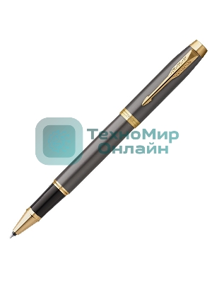 Ручка роллер Parker IM Premium Grey Core GT (2213778), F, черные чернила, подарочная коробка