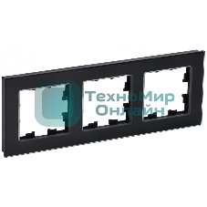 Рамка 3-местная IEK BRITE РУ-3-2-БрЧ стекло черный