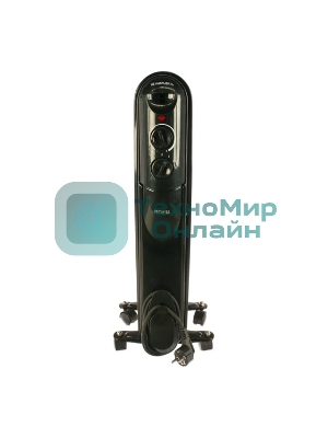 Обогреватель масляный Ресанта ОМПТ-7НЧ (7 секций) черный, 1500 Вт, 15 м2, термостат 67/3/13