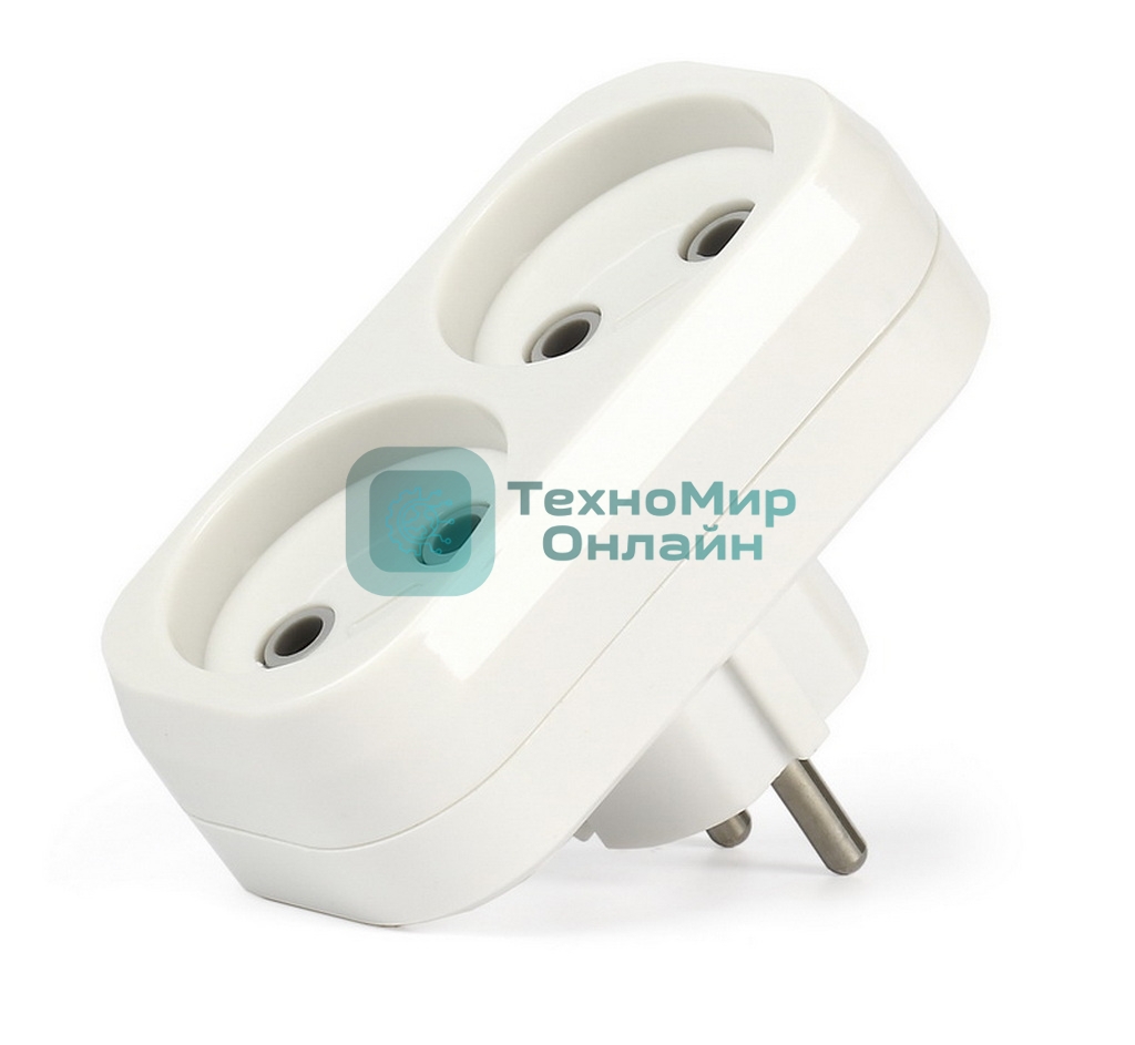 Плоский разветвитель Smartbuy (SBE-10-A02-2) 2 гнезда без заземления плоский 10А 250B