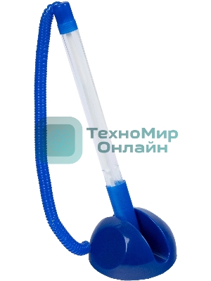 Ручка шариковая Silwerhof Eco синий d=0.7мм, синие чернила, индивмдуальный пакет с европодвесом, на подставке, сменный стержень, линия 0.5мм