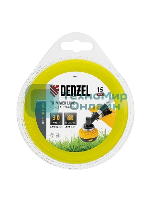 Леска для триммера Denzel FLEX CORD 96117 квадрат 3 мм х 15 м, блистер