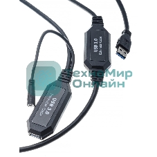 Кабель-адаптер USB3.0-repeater, удлинительный активный Am-->Af 10м VCOM