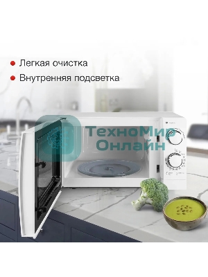 Микроволновая печь Starwind SMW3820 белый, 20 л, 700 Вт, переключатели - поворотный механизм
