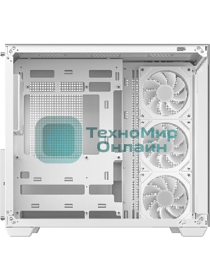 Компьютерный корпус Deepcool CG530 4F WH без БП, боковое окно (панорама), 3x120мм ARGB Reverce вентилятора на боковой стенке, 1x120мм ARGB вентилятор сзади, белый, ATX
